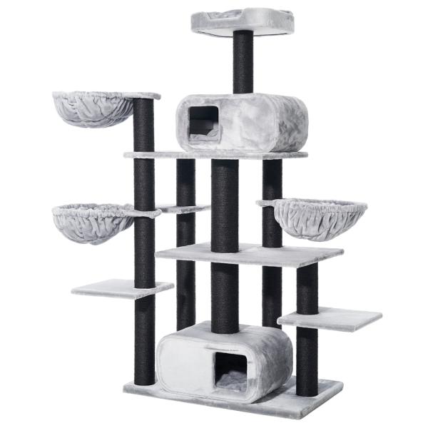 Katzen-Kratzbaum Todor [201 cm] von Nobby - mit vielen Liegeflächen - grau